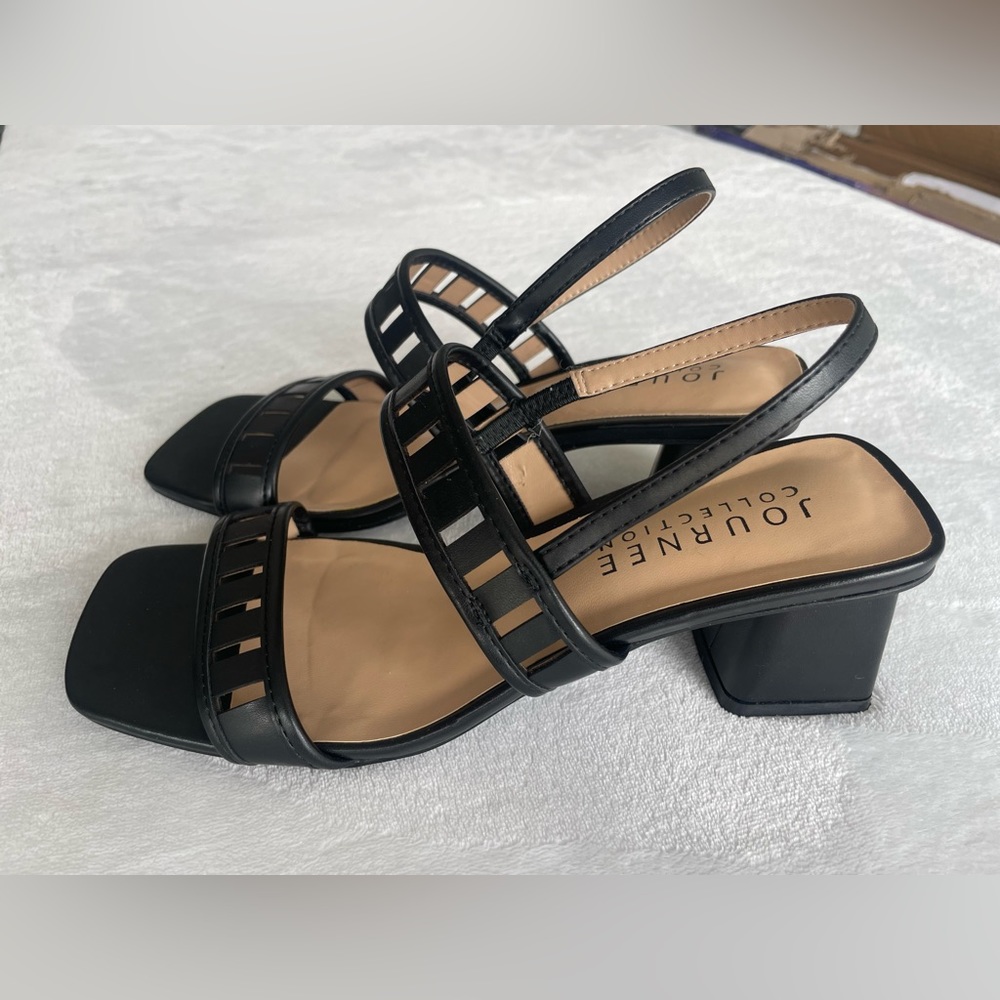 Square Toe Cut Out Block Heel - image 3